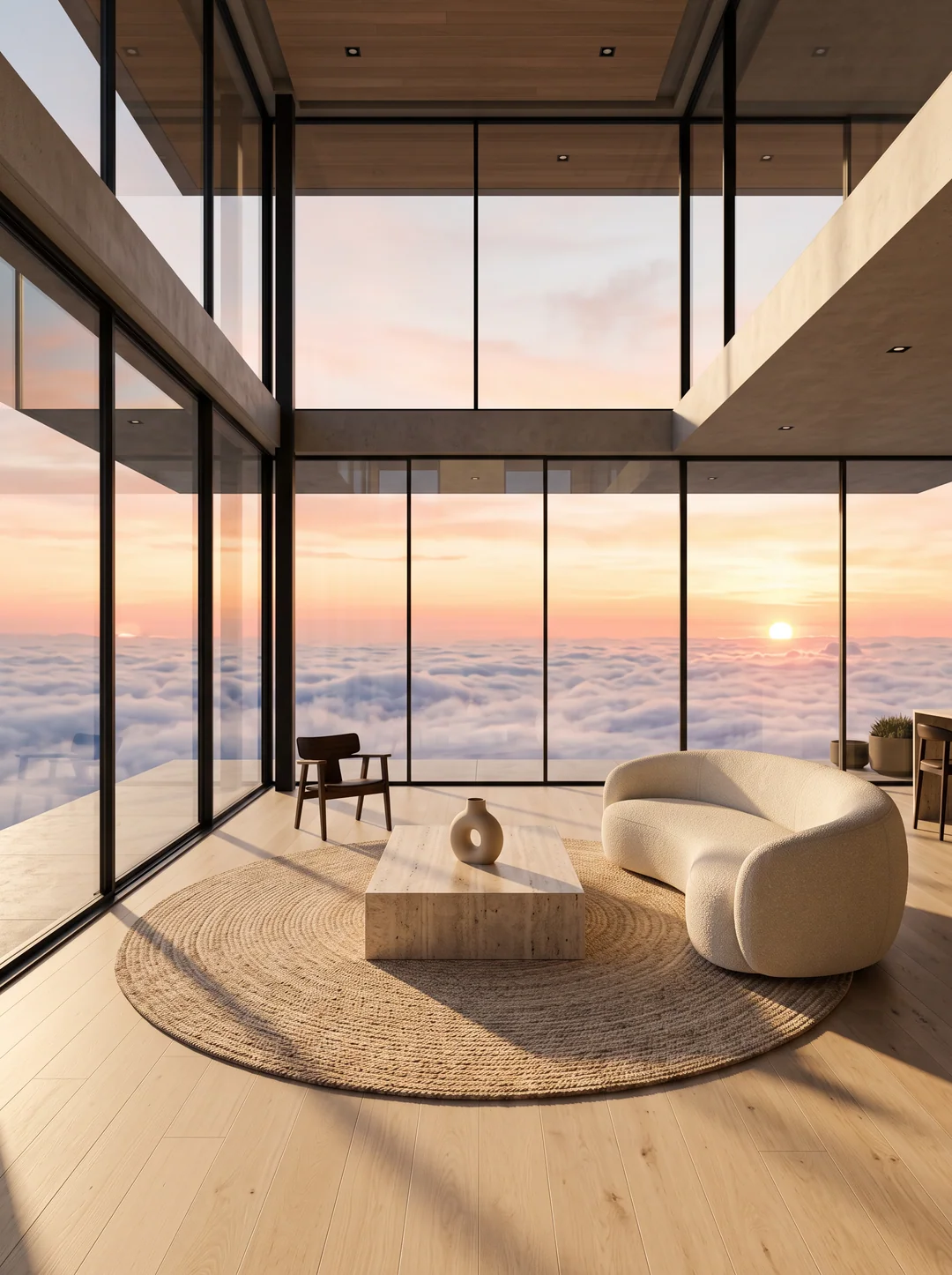 Un intérieur ouvert sur une mer de nuages